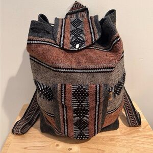 Backpack, Knapsack, Hippie Gear, Mexican Made, Authentic Pinzon, Earthy Tones